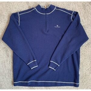 Pebble Beach Men's XL Performance 1/4‎ Zip Blue Sweater Pull Over Golf Spring